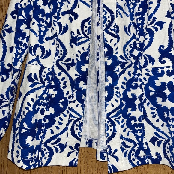 Chico’s Women’s Alicia Indigo Ink Open Front Blazer Business Office Casual Sz-S - Picture 7 of 9